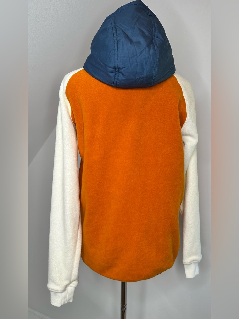 Passenger Fleece Lined Hybrid Anorak Jacket XS Orange Blue Colorblock Hooded - Picture 8 of 16